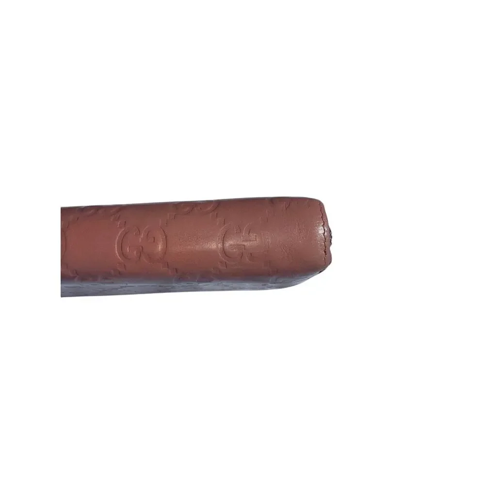 Gucci Guccissima Zip Around Wallet in Mauve Pink